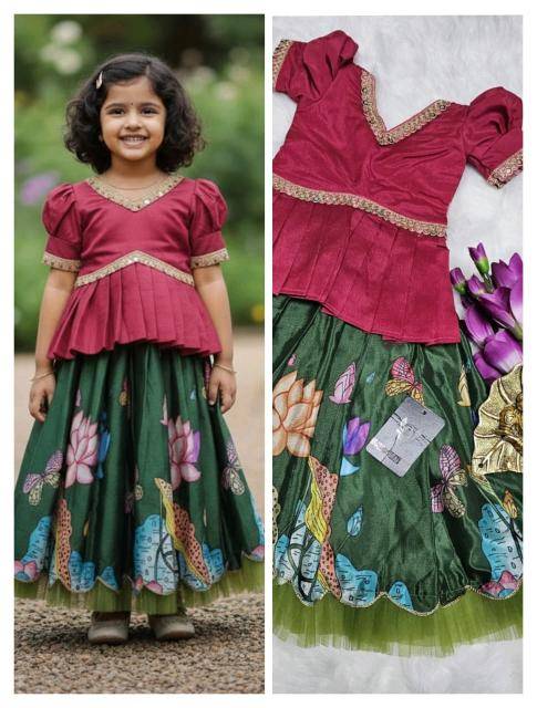 NEW LAUNCING KIDS LEHENGA CHOLI silk Kids fashion wholesale Surat
